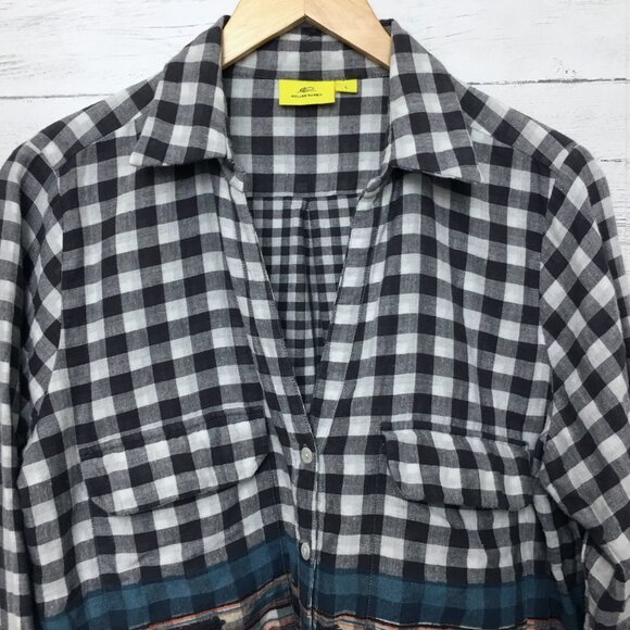Roller Rabbit Women's Plaid Flannel Shirt Button Front Long Sleeves Large - Picture 3 of 8